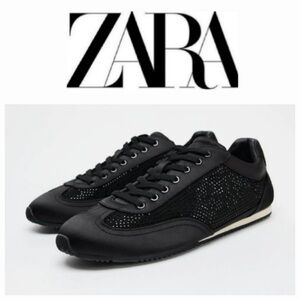 ZARA NWT Black Sneakers/Trainers with Rhinestones , s 37